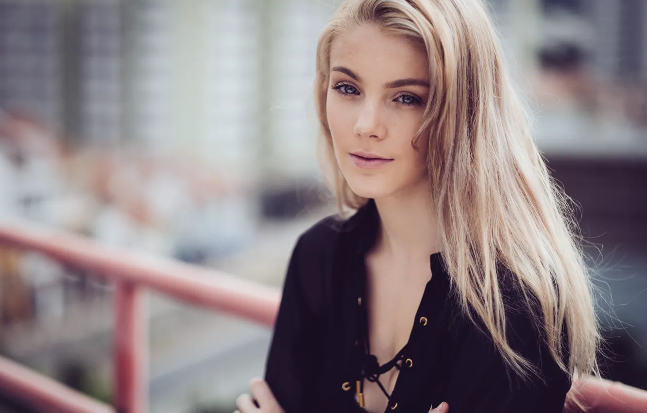 Photo wallpaper look, face, smile, model, hair