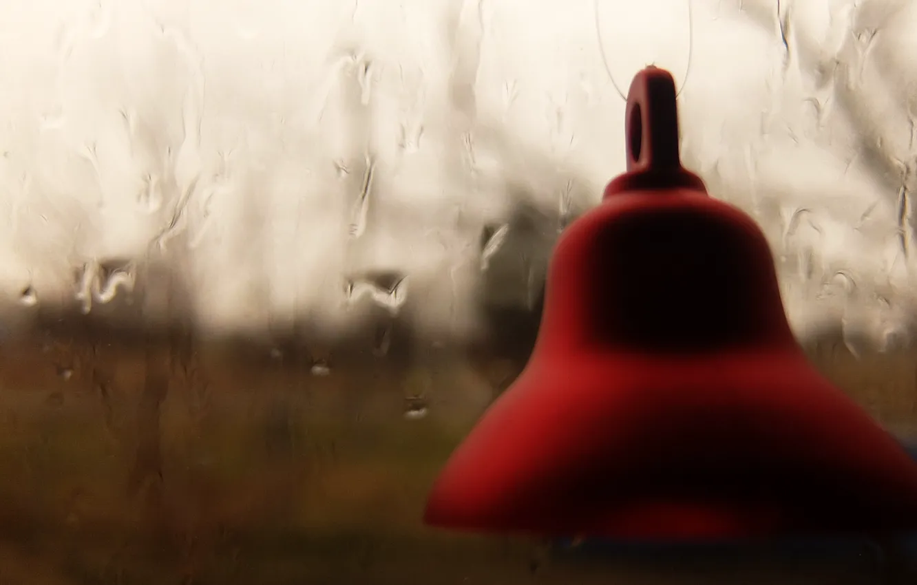 Photo wallpaper macro, background, mood, toy, window, New year, bell