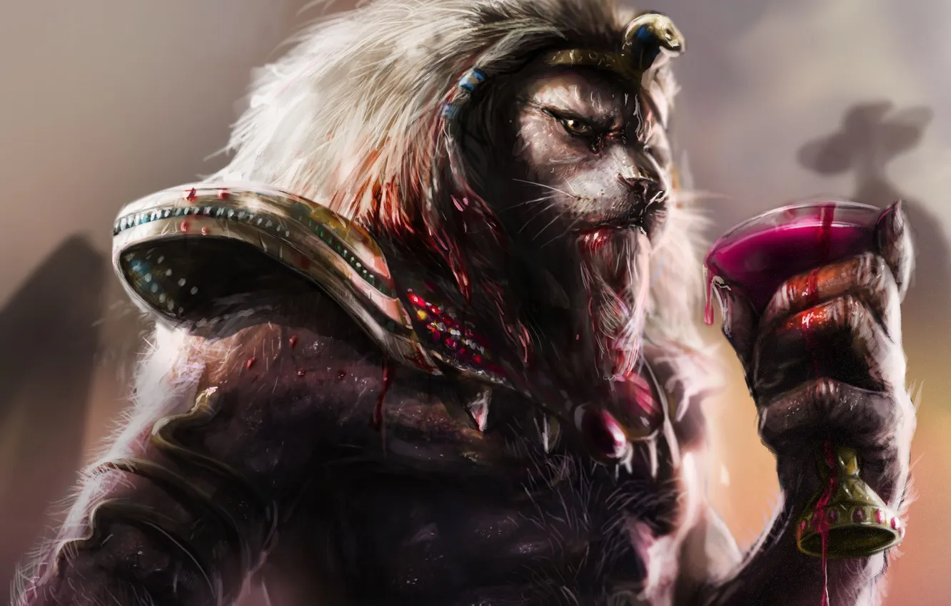 Photo wallpaper drops, wine, blood, glass, Leo, art, Pharaoh