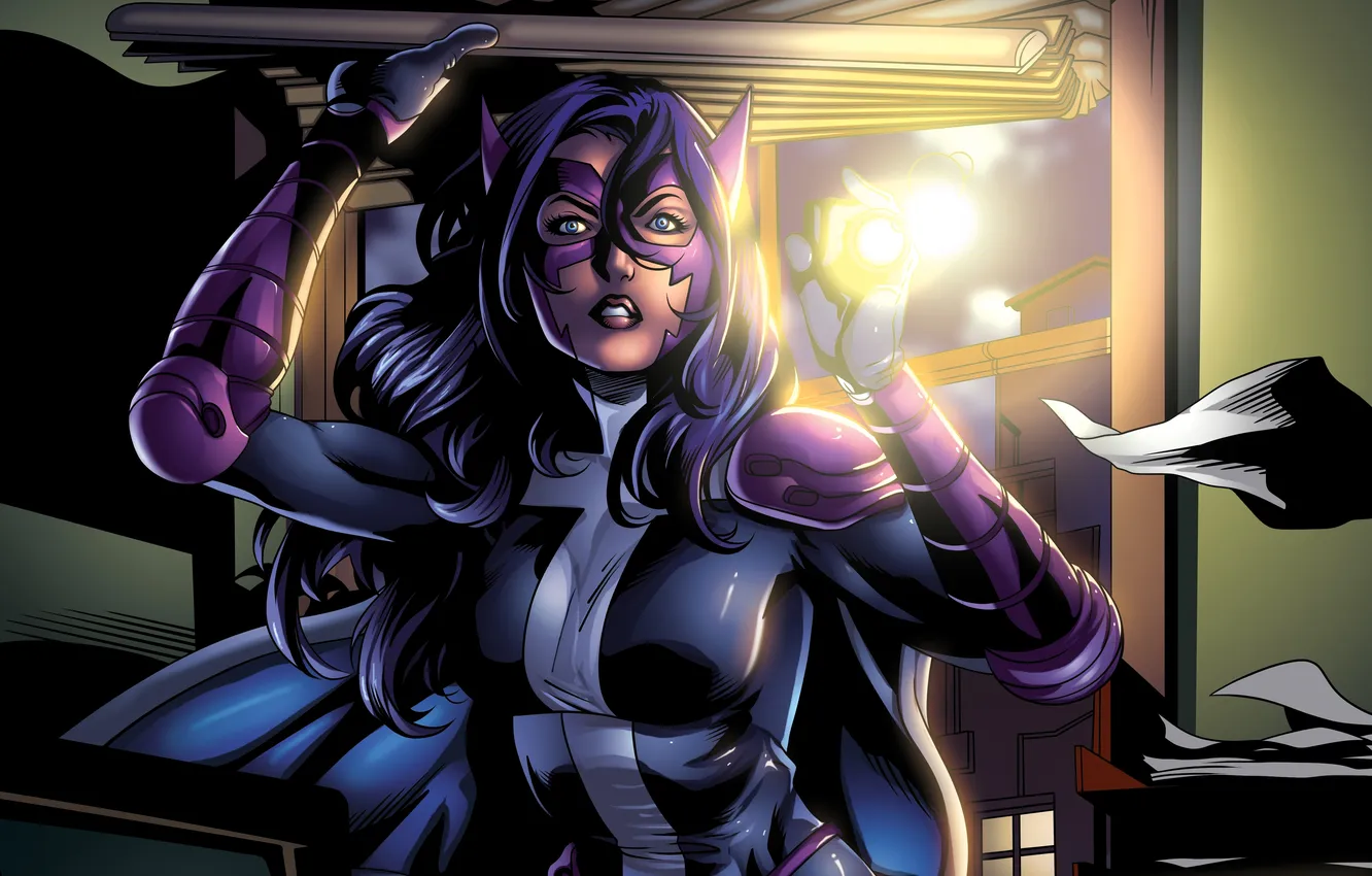 Photo wallpaper girl, art, costume, superhero, DC Comics, Huntress, Helena Wayne