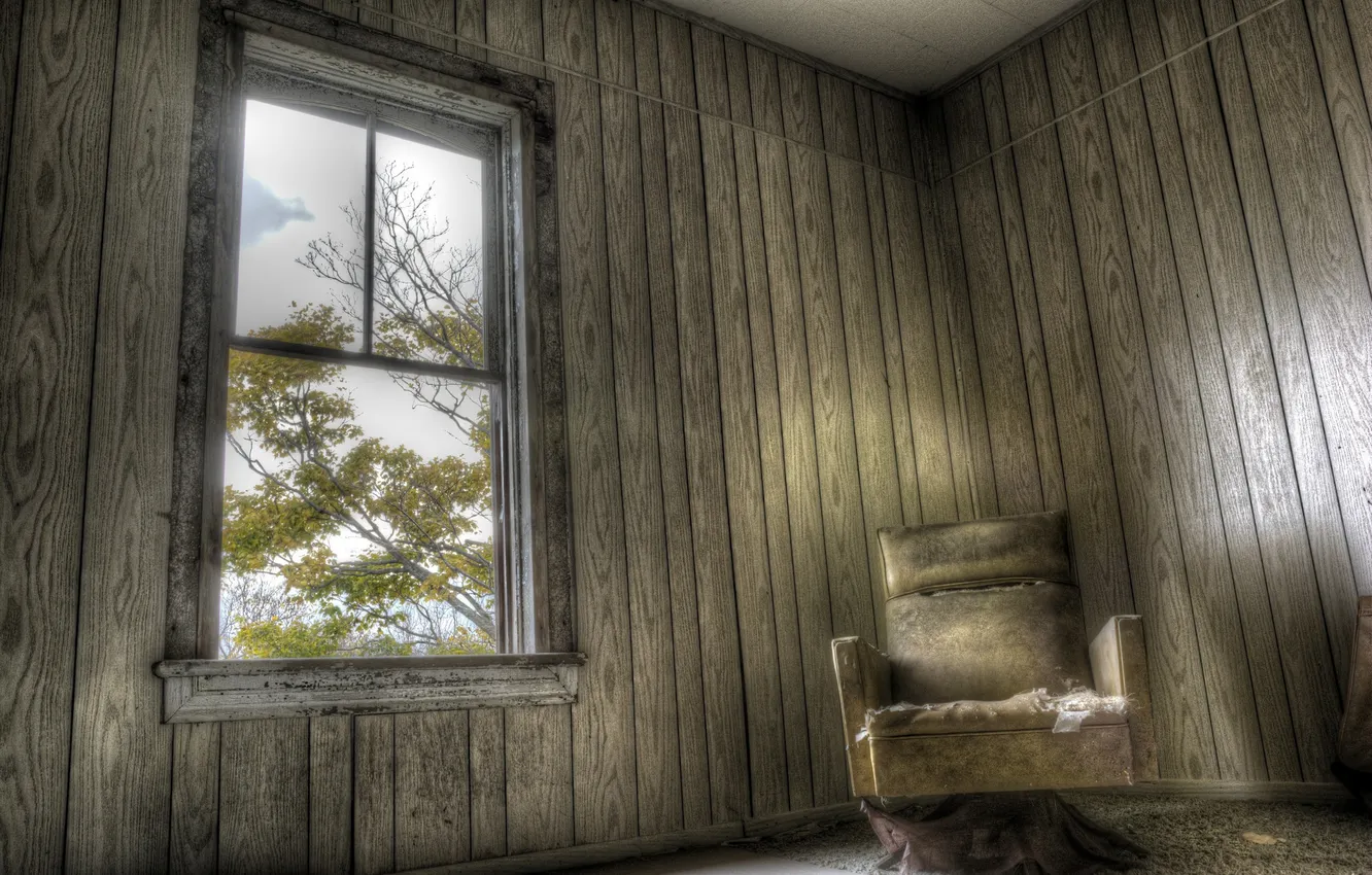 Photo wallpaper room, chair, window
