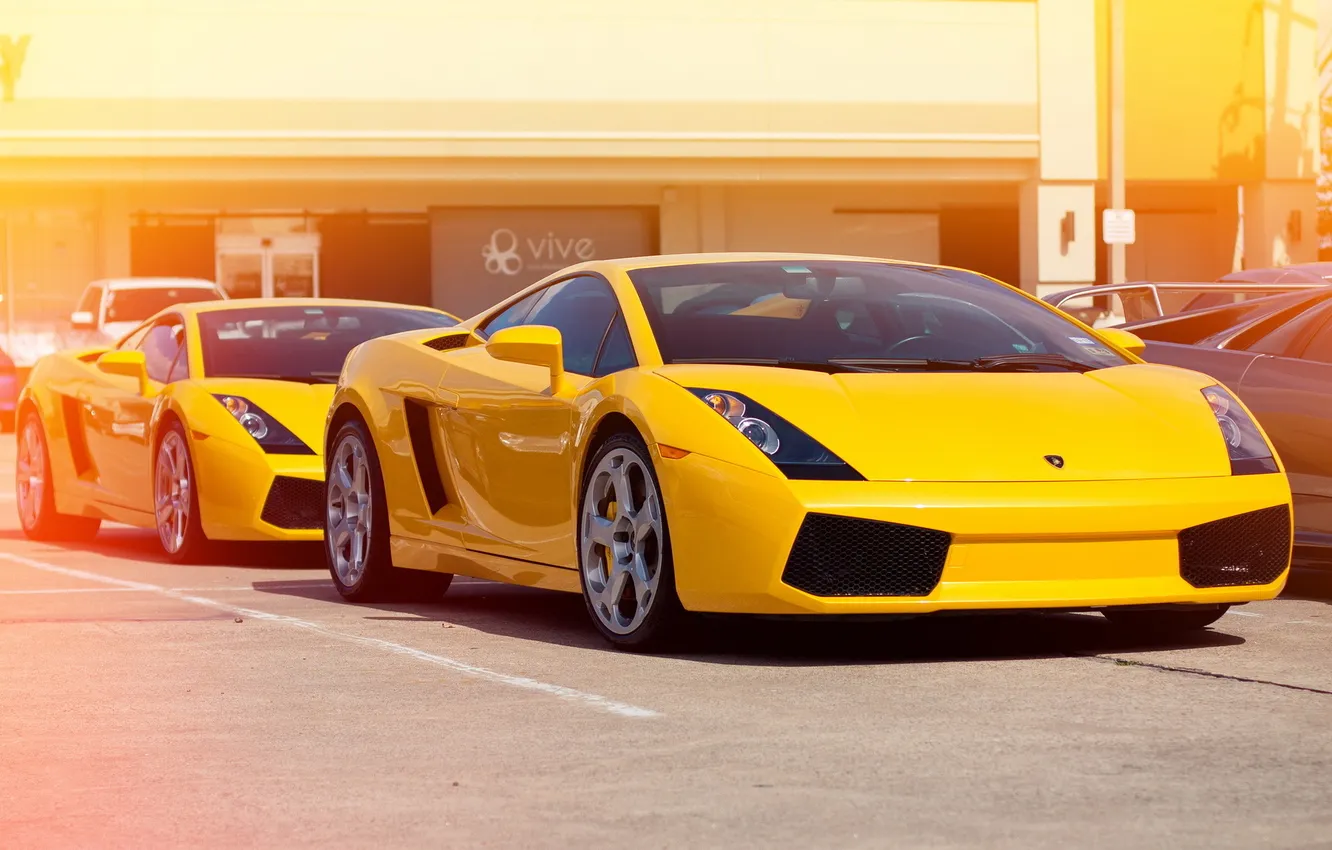 Photo wallpaper yellow, Lamborghini, supercar, Gallardo