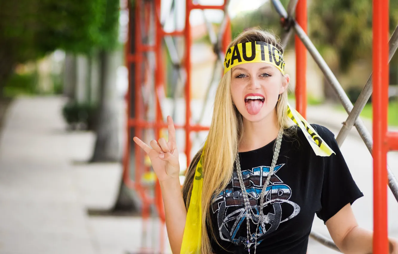 Photo wallpaper language, girl, face, style