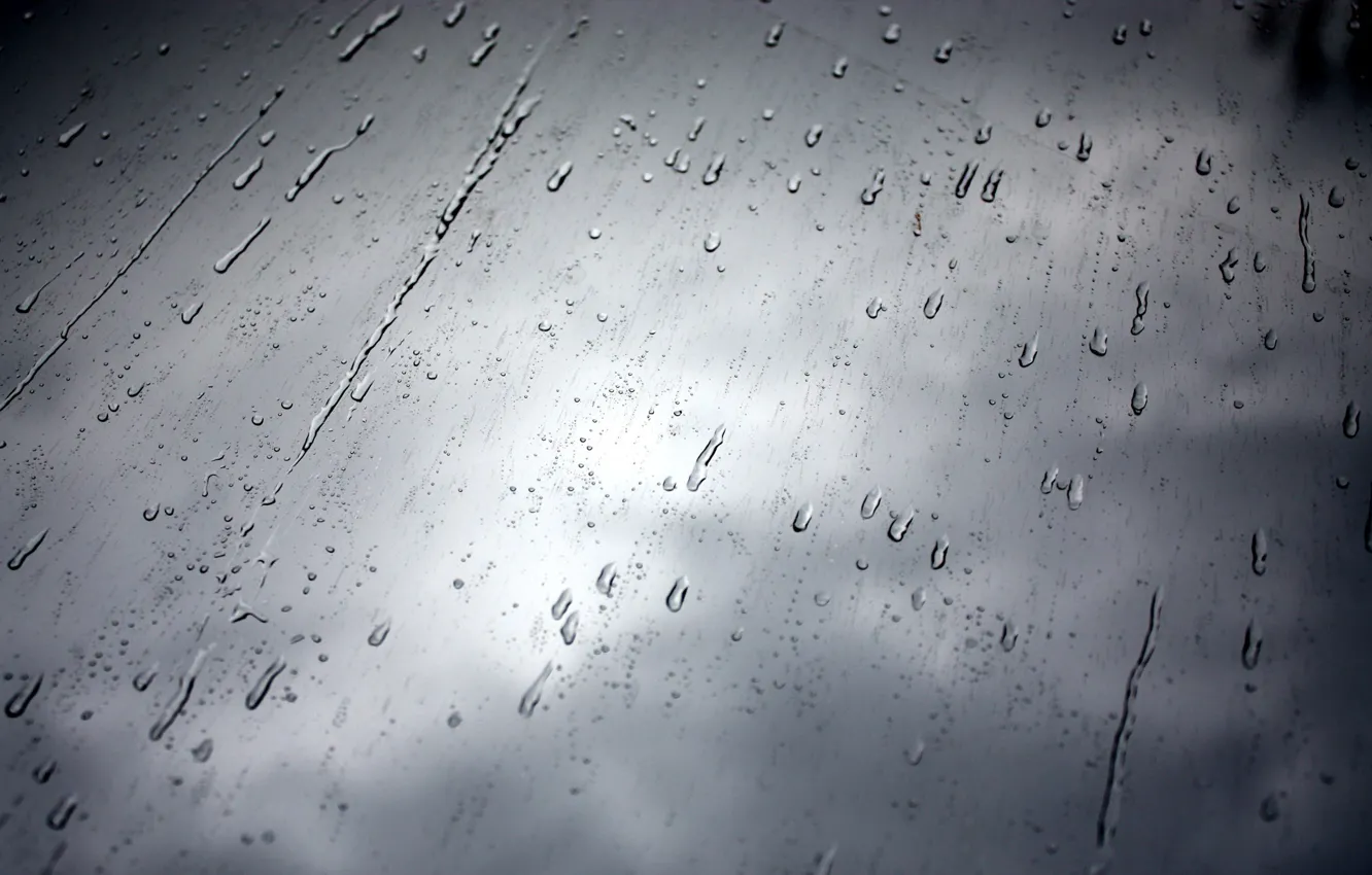 Photo wallpaper the sky, glass, drops, rain, window, black and white, rainy day
