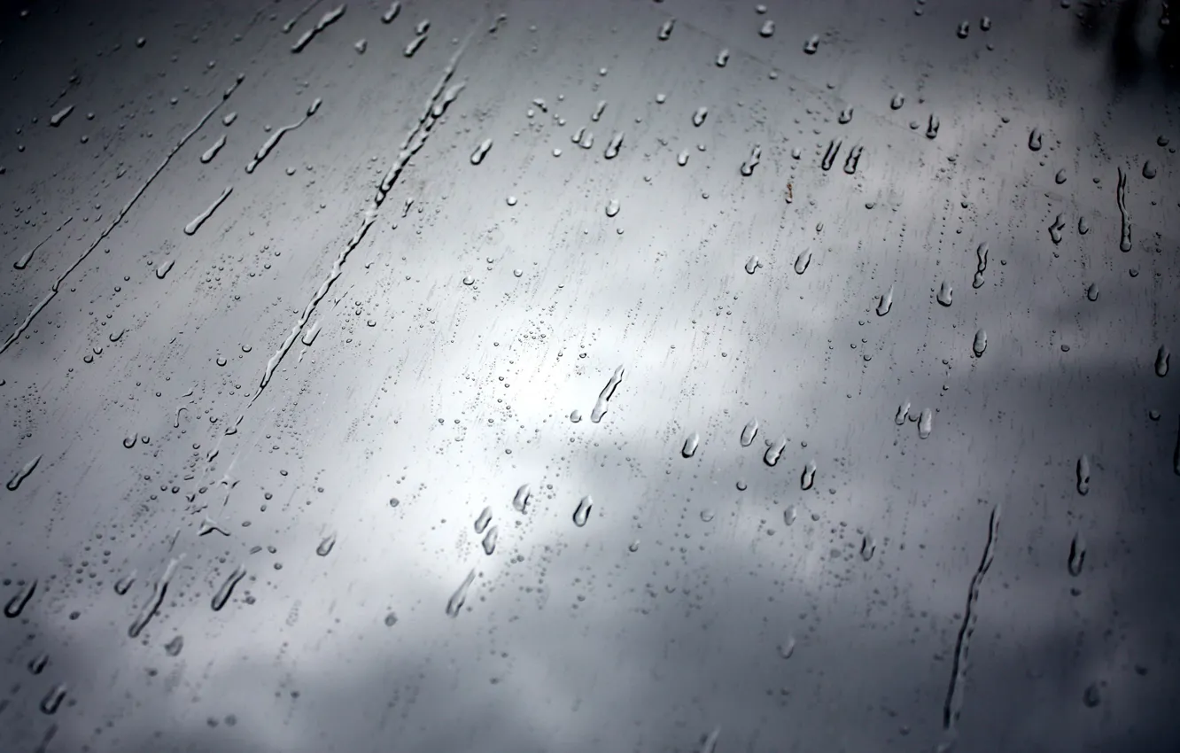 Photo wallpaper the sky, glass, drops, rain, black and white, window, rainy day