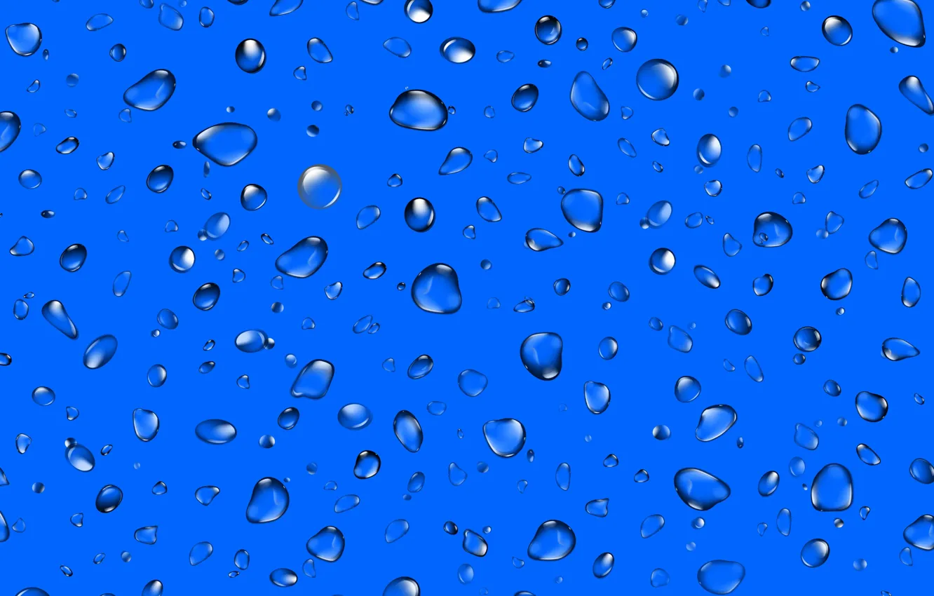 Photo wallpaper water, drops, Wallpaper, wallpaper, texture, picture, blue background, blue