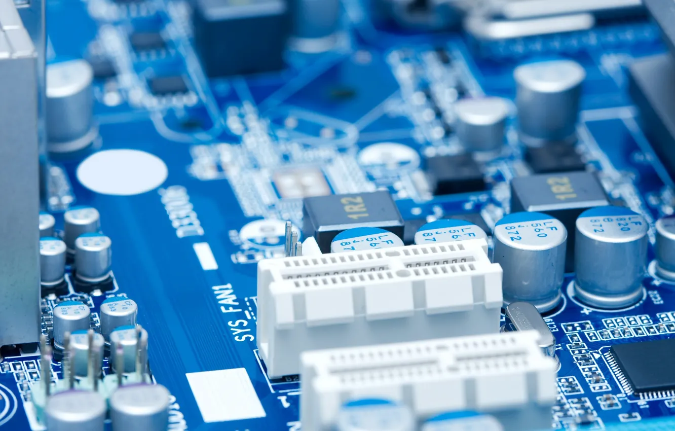 Photo wallpaper motherboard, electronic components