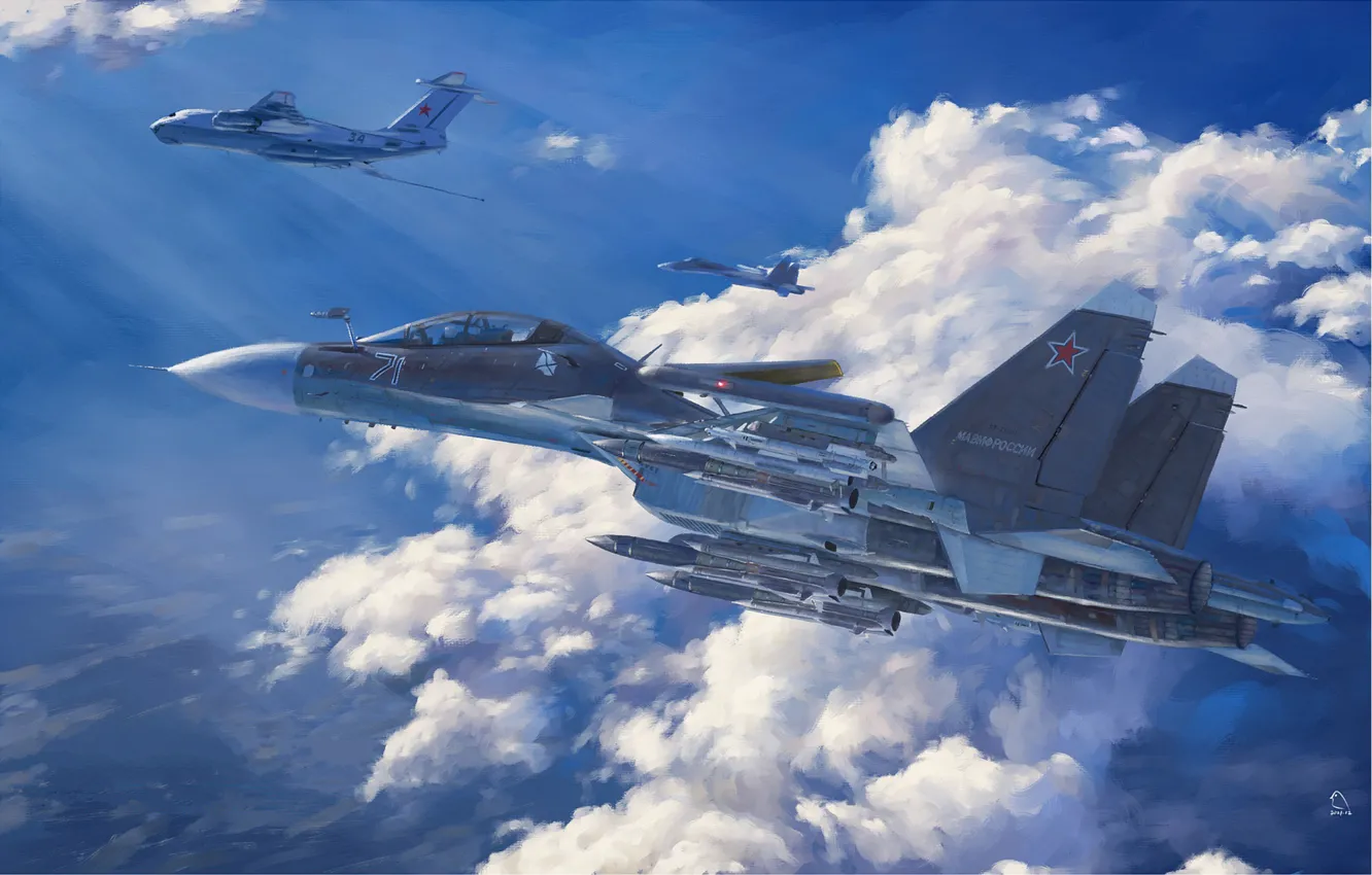 Photo wallpaper Russia, Su-30, Su-30CM, Combat aircraft