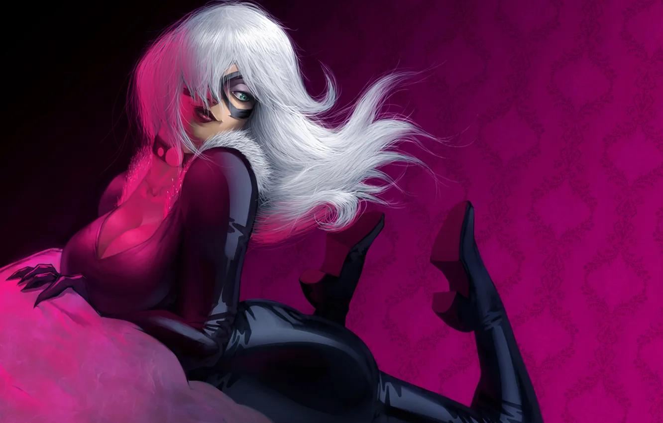 Photo wallpaper cat, wild, black cat