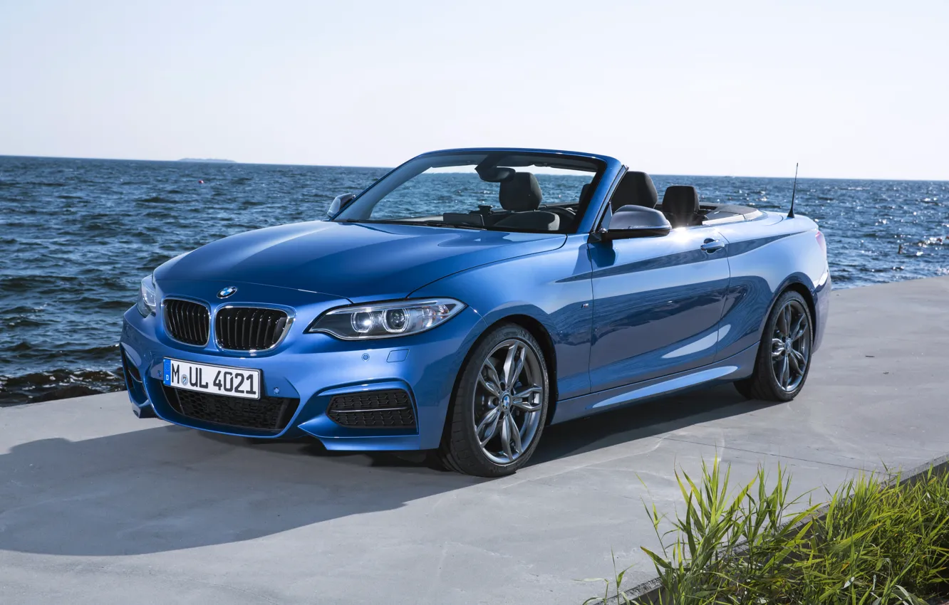 Photo wallpaper blue, coast, BMW, convertible, M235i, F23