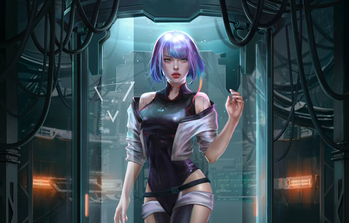 Photo wallpaper girl, Cyberpunk: Edgerunners, future art, Lucyna Kushinada