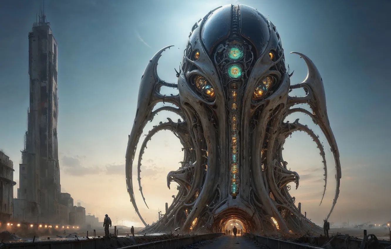 Photo wallpaper the sky, fiction, people, another world