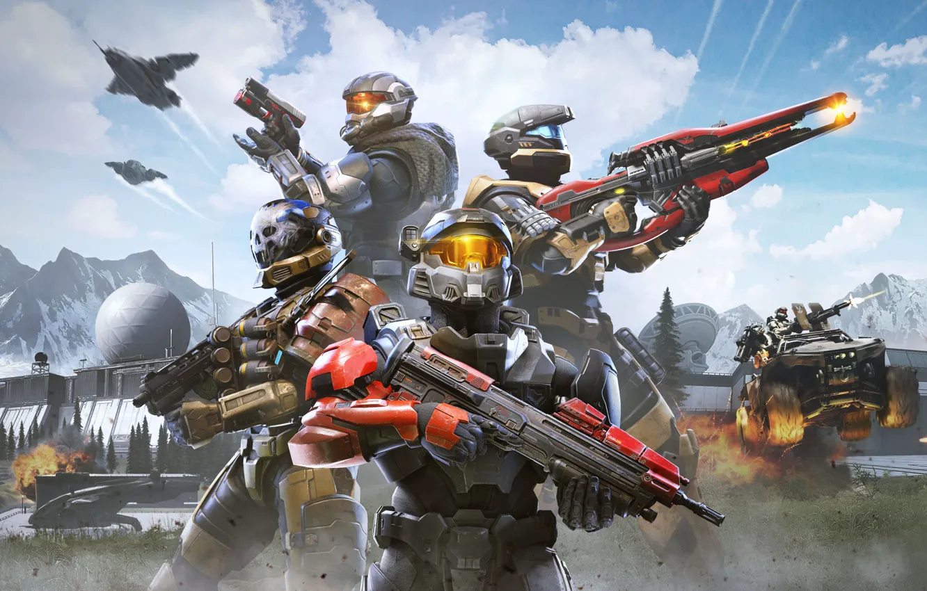 Photo wallpaper warrior, helmet, Halo, armor, game, protective suit, the world of the future, The Master Chief