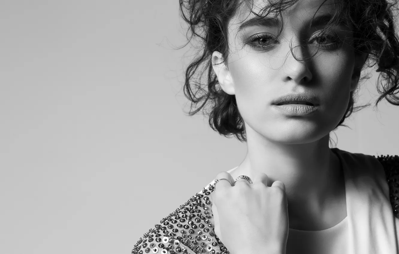 Photo wallpaper look, girl, photo, blouse, black and white, Hande Dogandemir