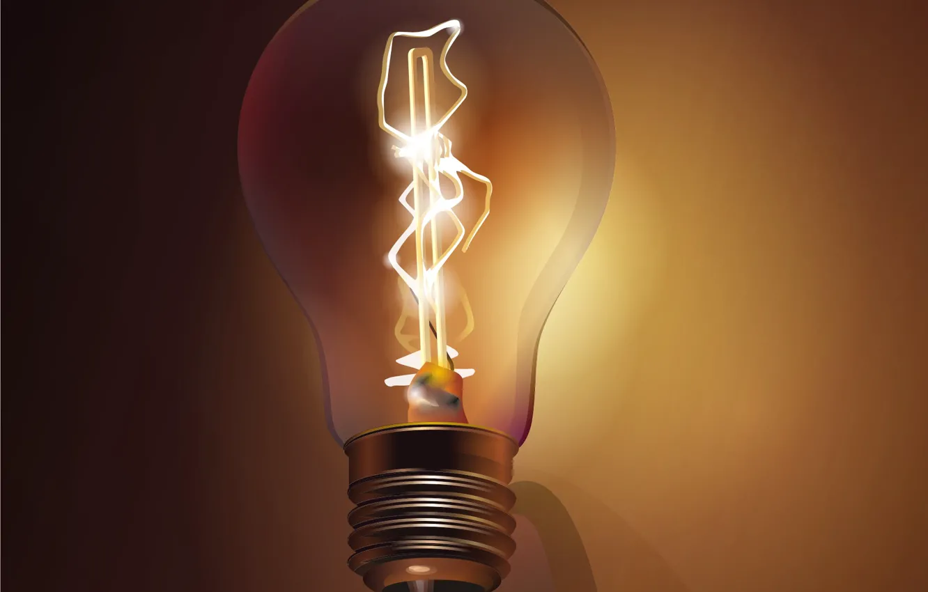 Photo wallpaper energy, vector, Light bulb