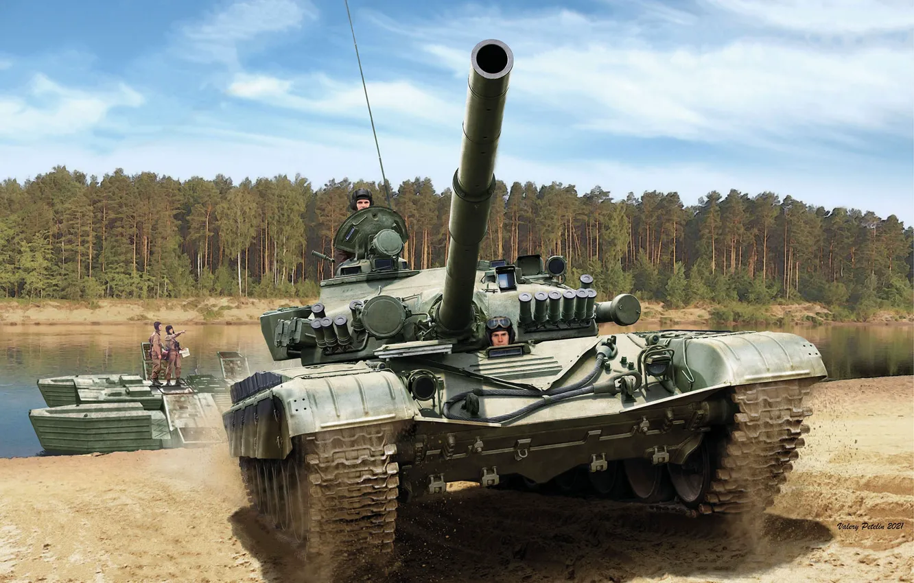 Photo wallpaper tank, armor, T-72, GDR