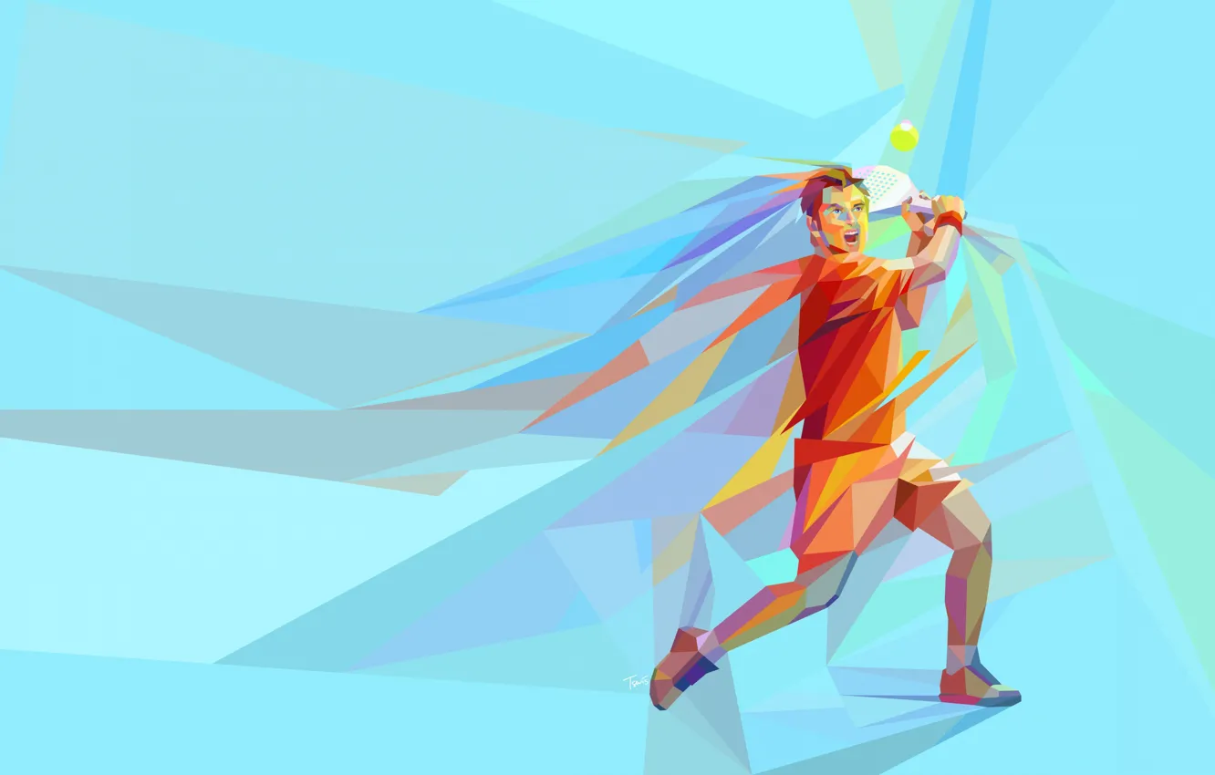 Photo wallpaper the game, vector, athlete, tennis