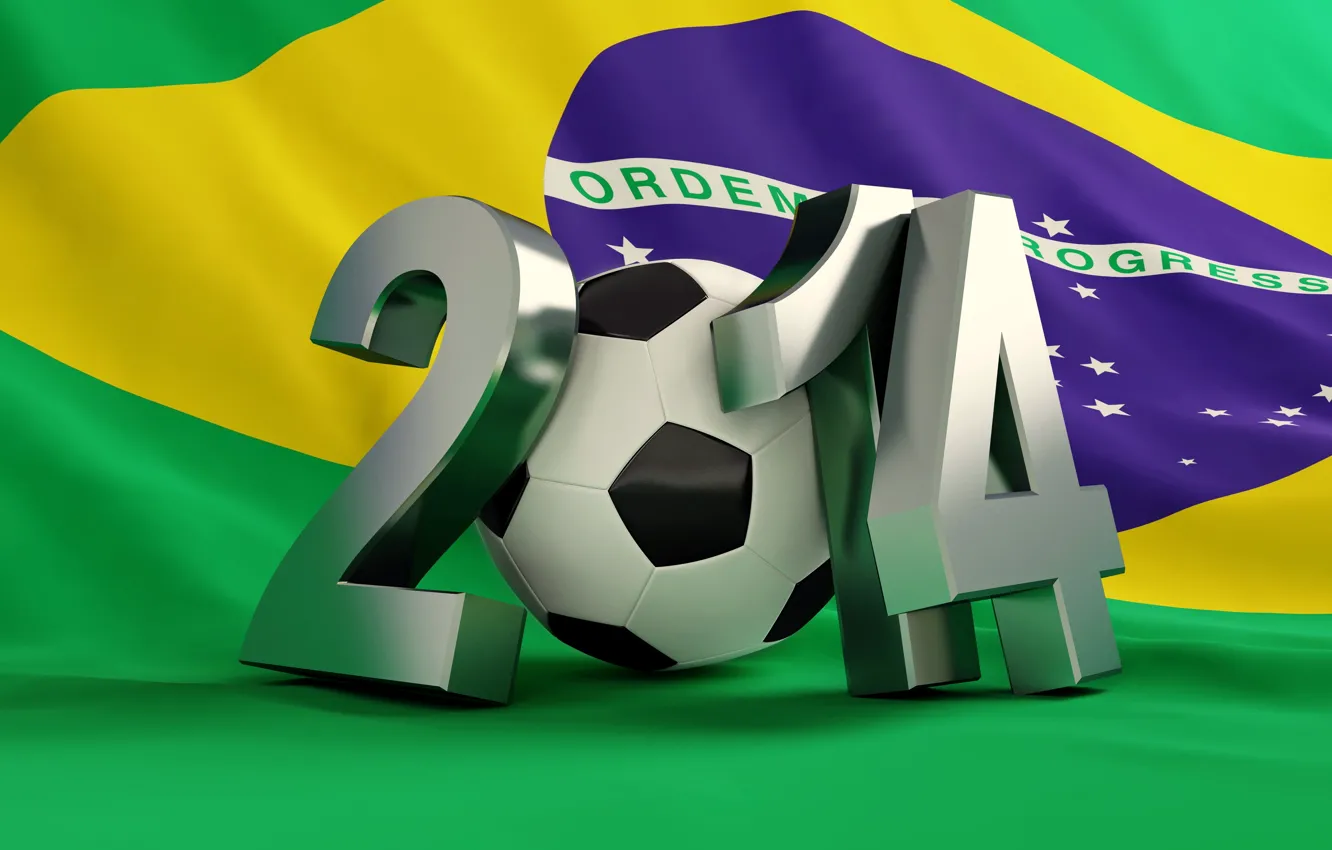 Photo wallpaper football, flag, World Cup, Brasil, FIFA, 2014