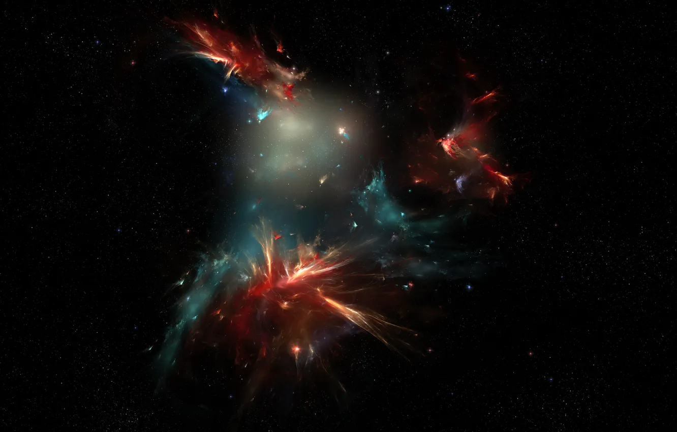 Photo wallpaper space, stars, nebula, plasma storm