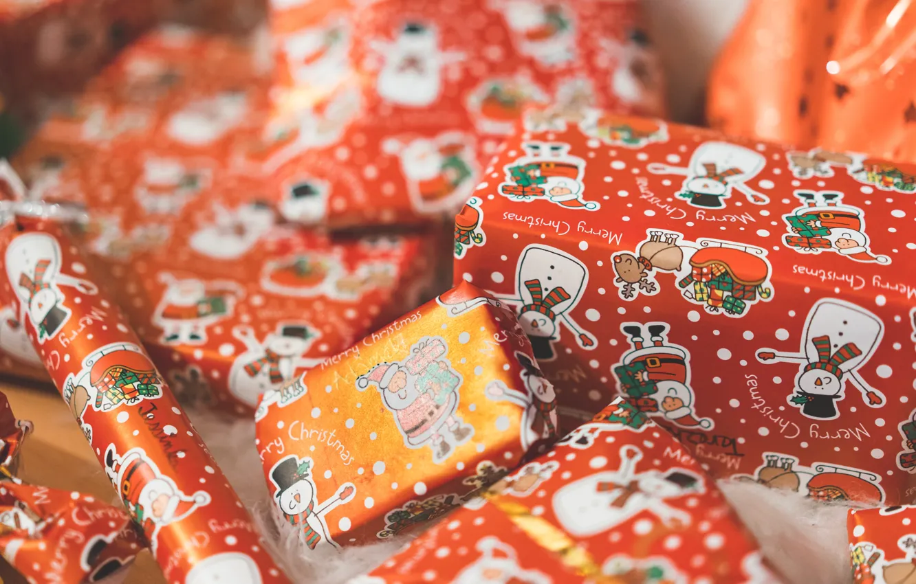Photo wallpaper holiday, gift, packaging