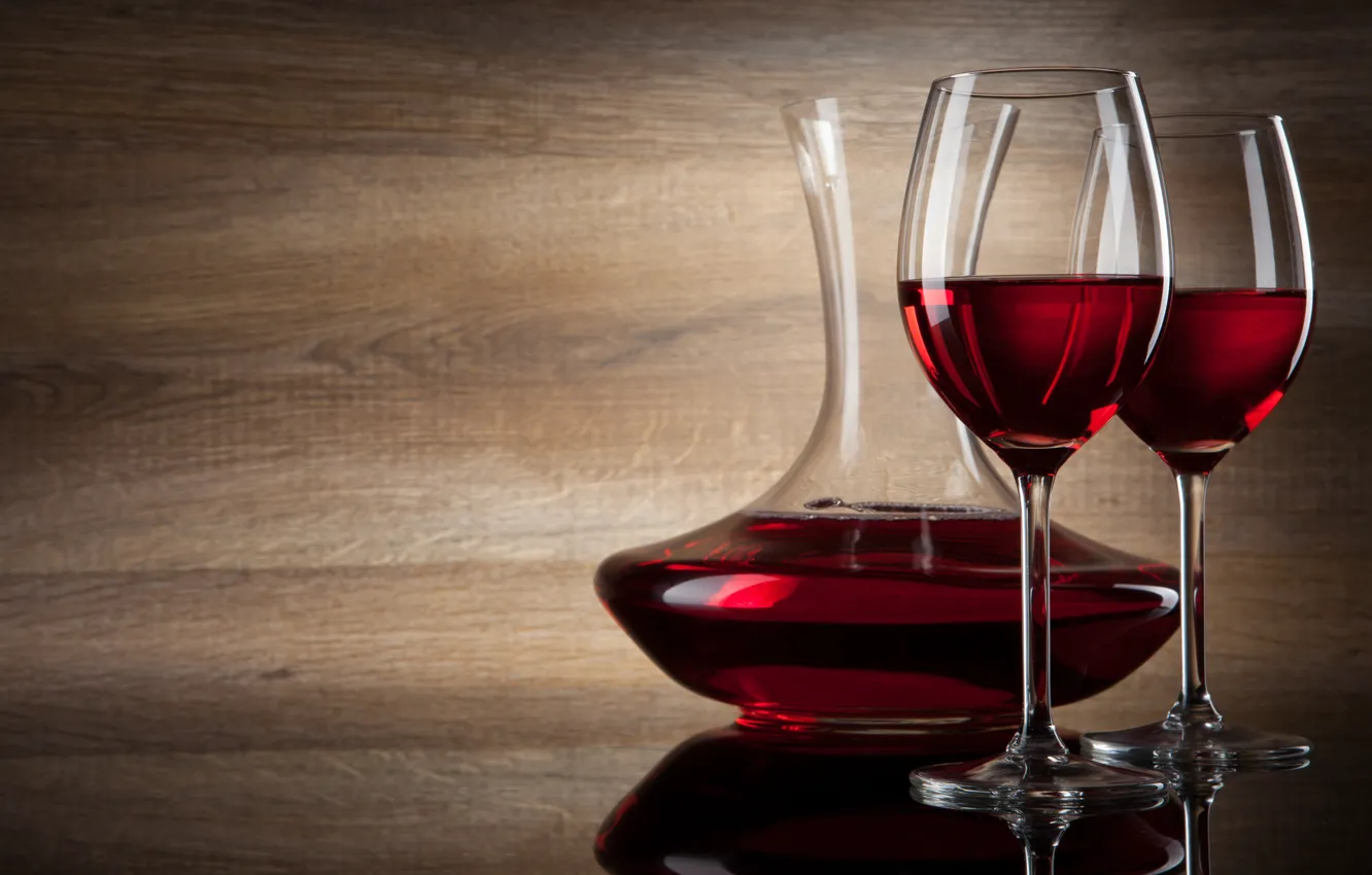 Photo wallpaper wine, red, shadow, glasses, decanter