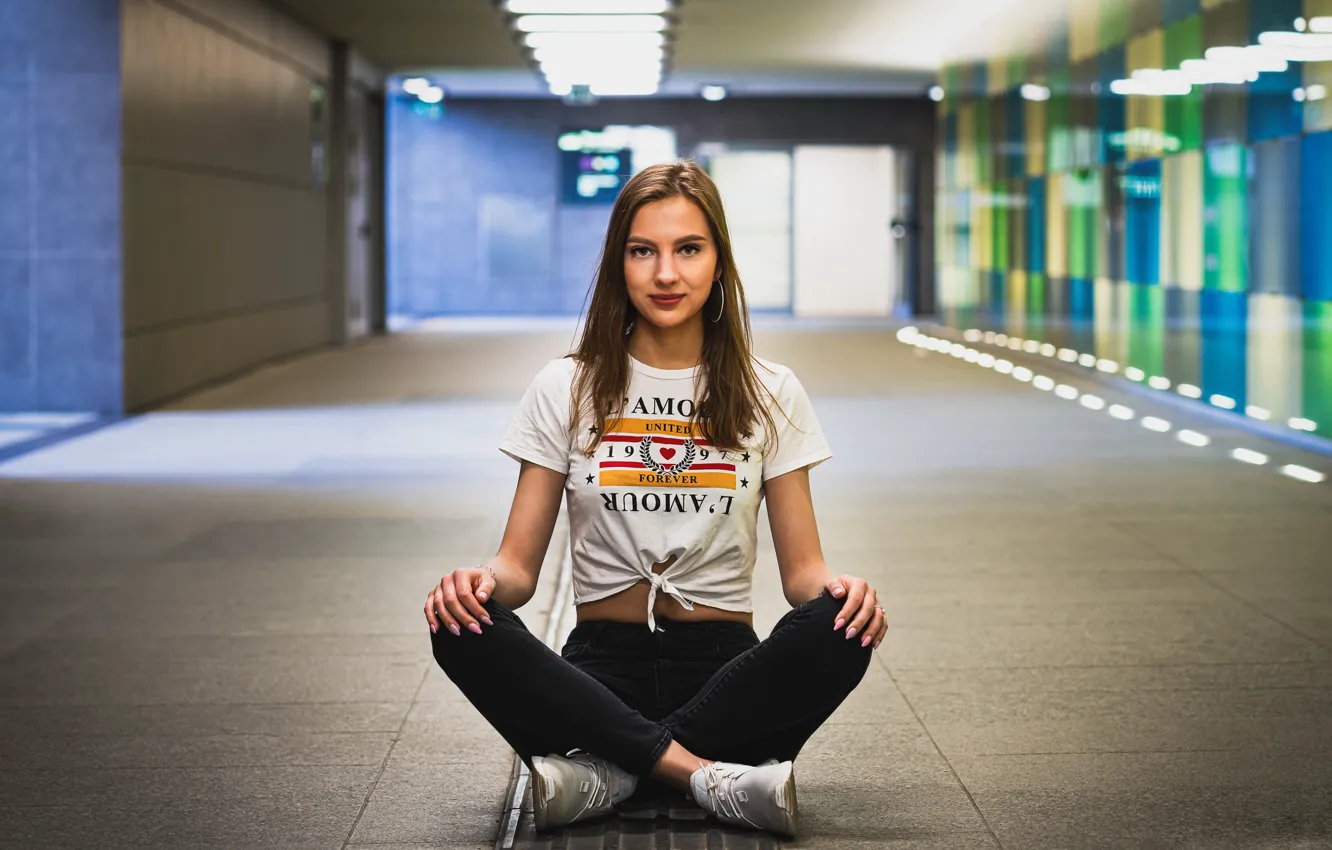 Photo wallpaper girl, pose, Weronika