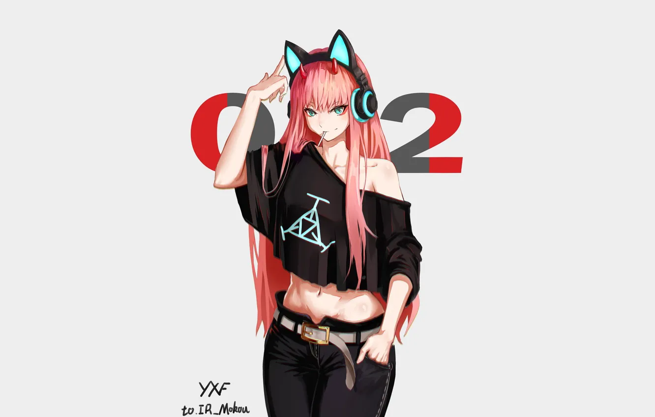 Photo wallpaper girl, style, horns, cat ears, 002, Darling In The Frankxx, Cute in France