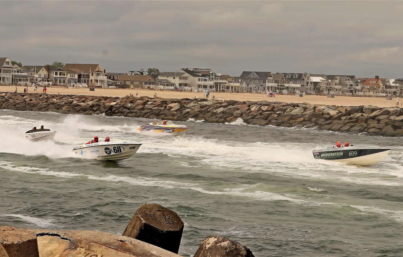 Photo wallpaper race, boat, speed