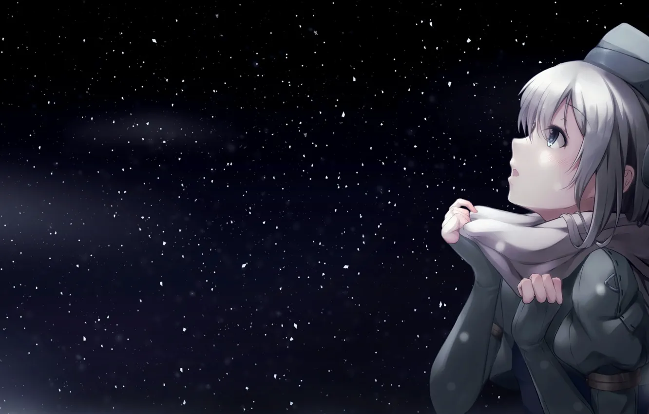 Photo wallpaper the sky, girl, stars, art, kantai collection