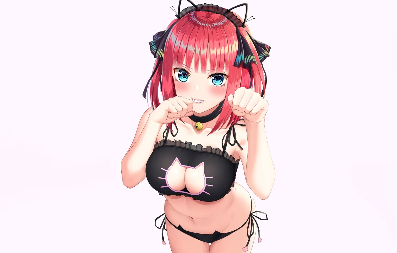 Photo wallpaper girl, sexy, lingerie, bra, cleavage, panties, boobs, anime