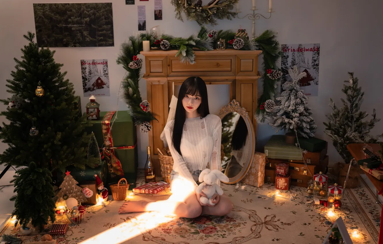 Photo wallpaper girl, toy, Asian