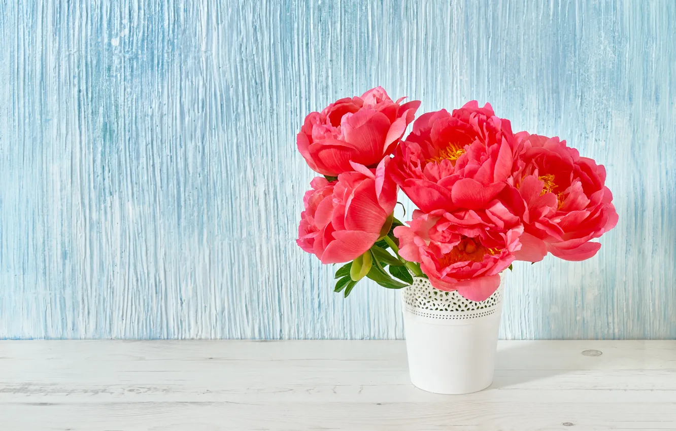 Photo wallpaper bouquet, vase, pink, peonies, LAIMDOTA GRIVANE