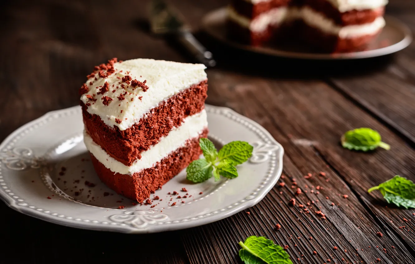 Photo wallpaper cake, mint, layers, cream, dessert, a piece of cake