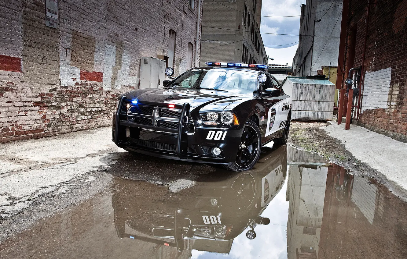 Photo wallpaper police, Dodge, 2012, Charger, Pursuit