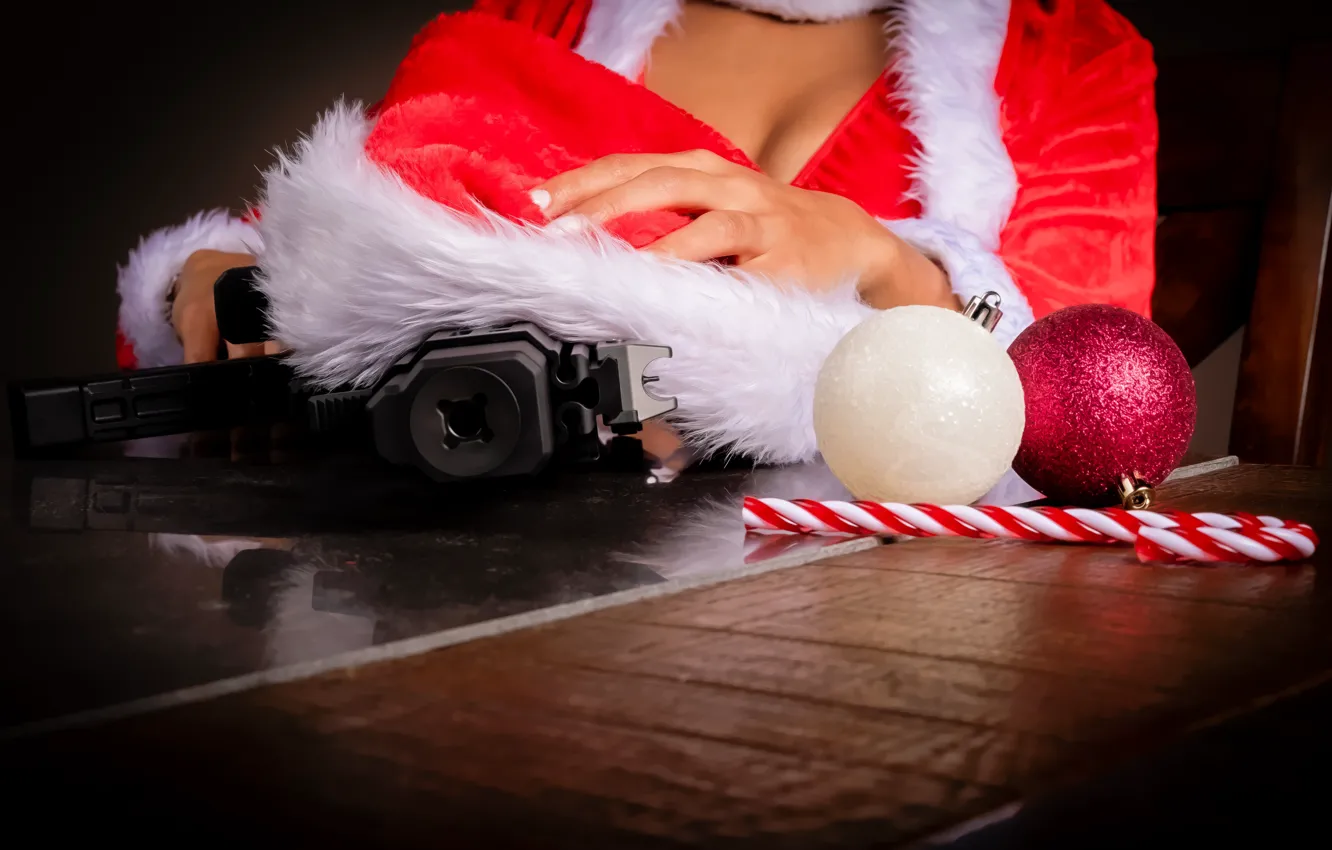 Photo wallpaper decoration, weapons, toy, new year, trunk, Dsully