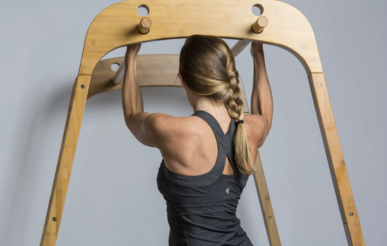 Photo wallpaper girl, pose, back, fitness