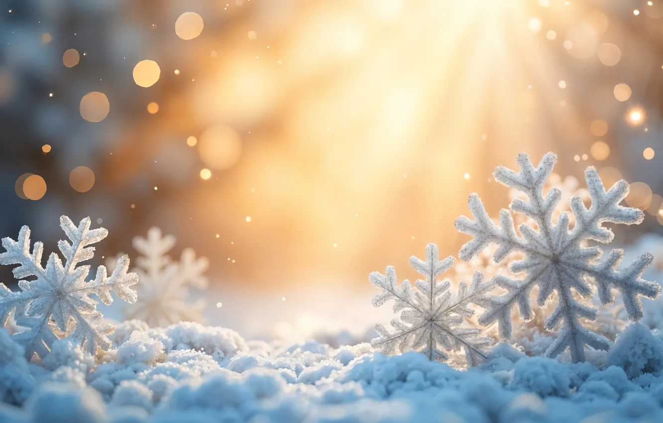 Photo wallpaper winter, snow, snowflakes, background, Christmas, New year, Christmas, winter