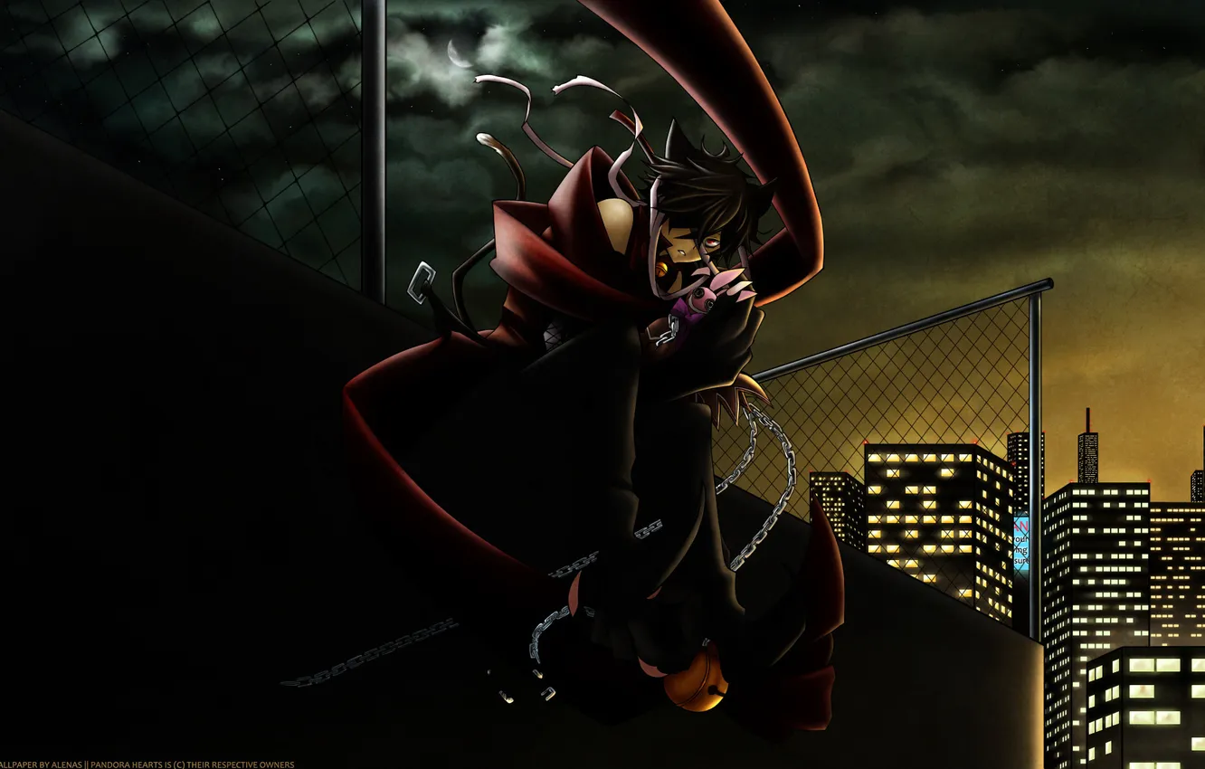 Photo wallpaper night, the city, mood, anime, pandora hearts