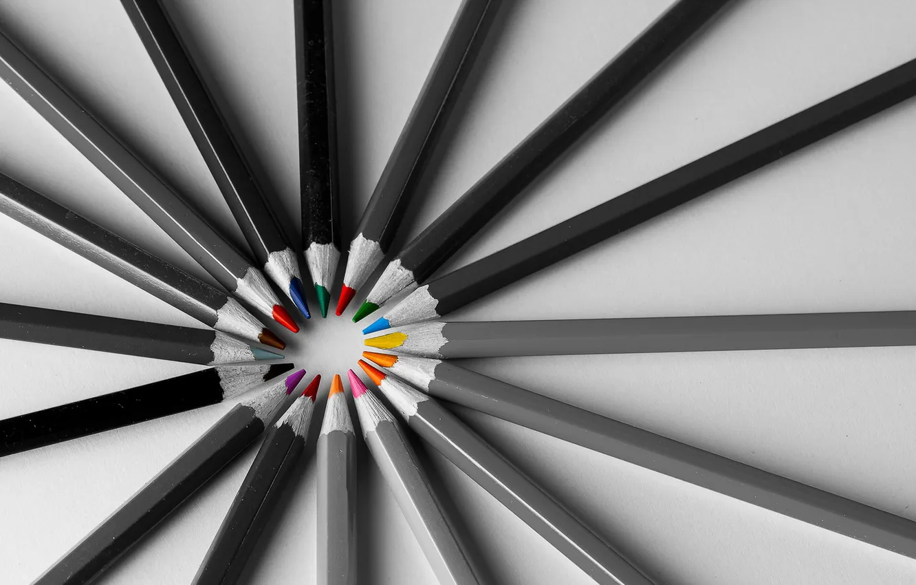 Photo wallpaper macro, background, pencils