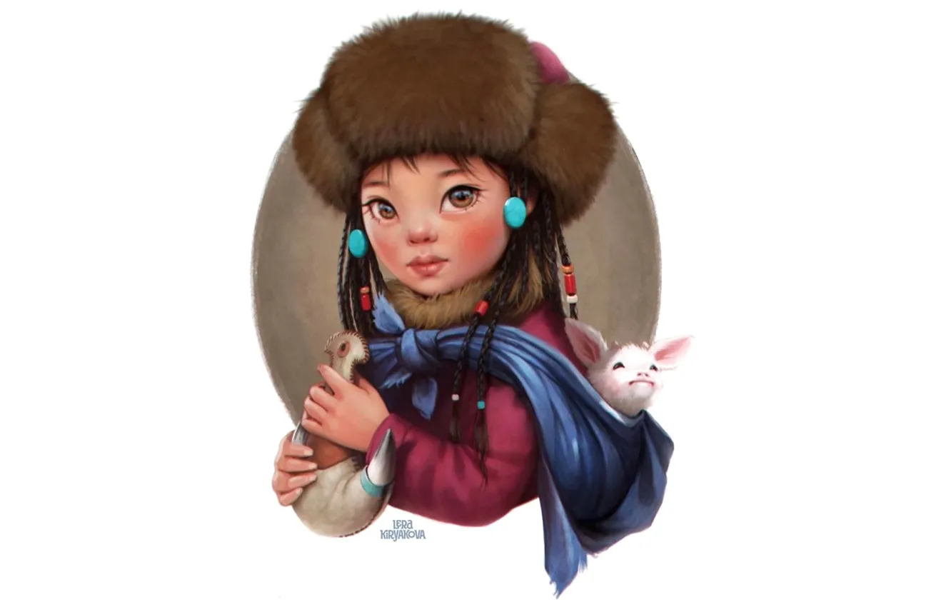 Photo wallpaper Girl, Toon, Mongolia, Lera Kiryakova
