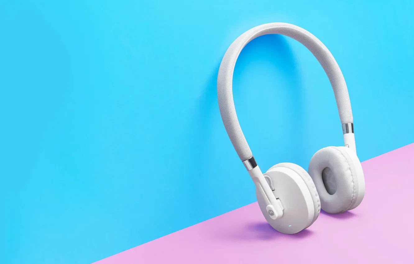 Photo wallpaper white, headphones, hi-tech, Moto Pulse