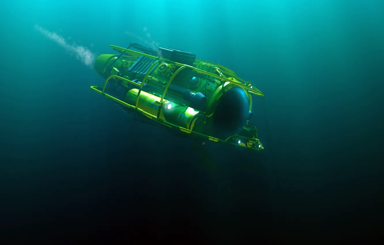 Photo wallpaper water, dip, sub, underwater vehicle
