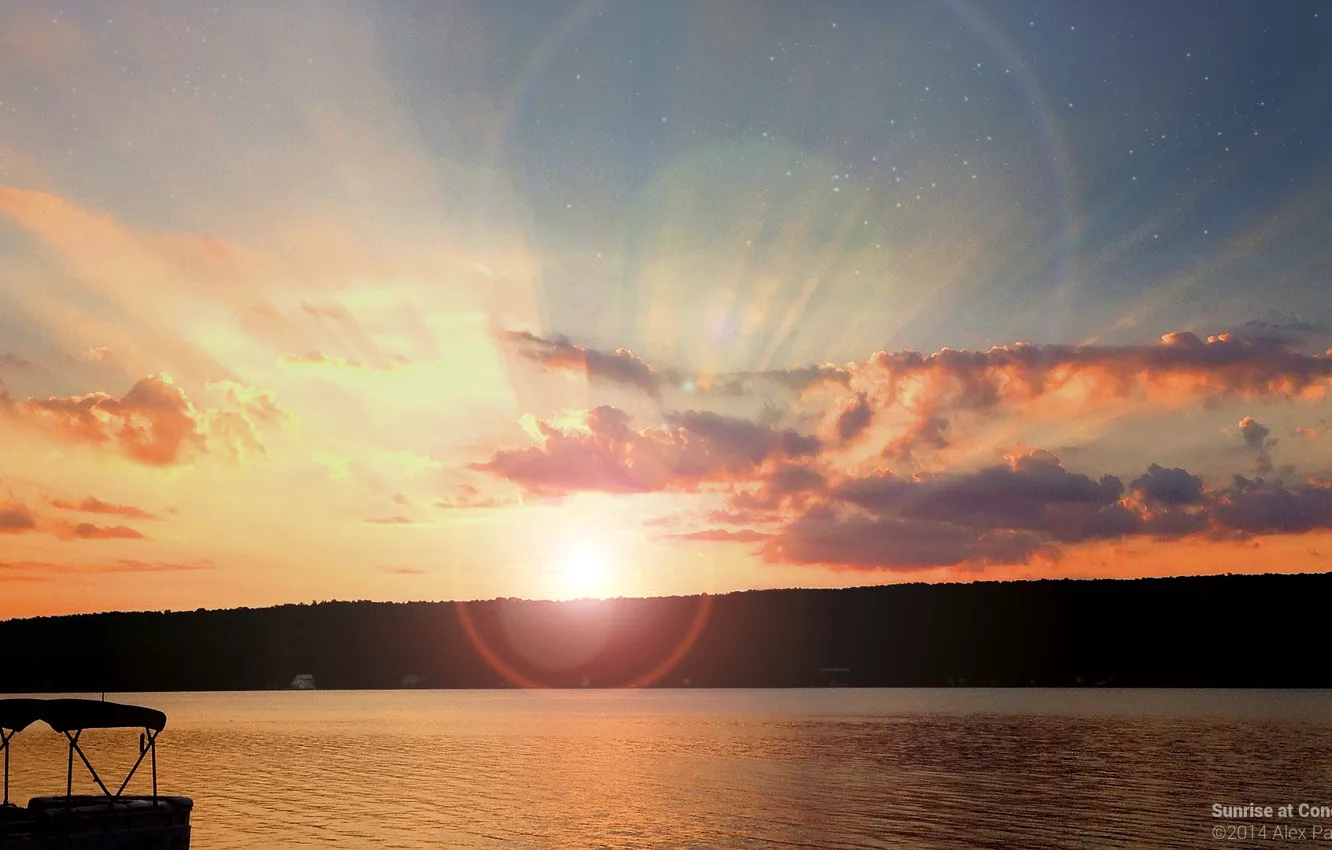 Photo wallpaper landscape, sunrise, breakingdawn