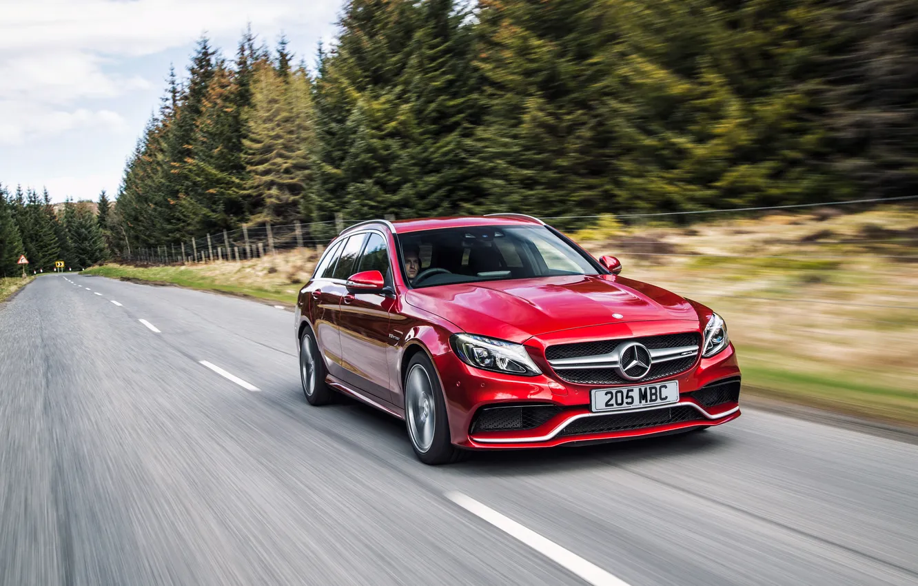 Photo wallpaper Mercedes, Mercedes, AMG, AMG, C 63, UK-spec, Estate, 2015
