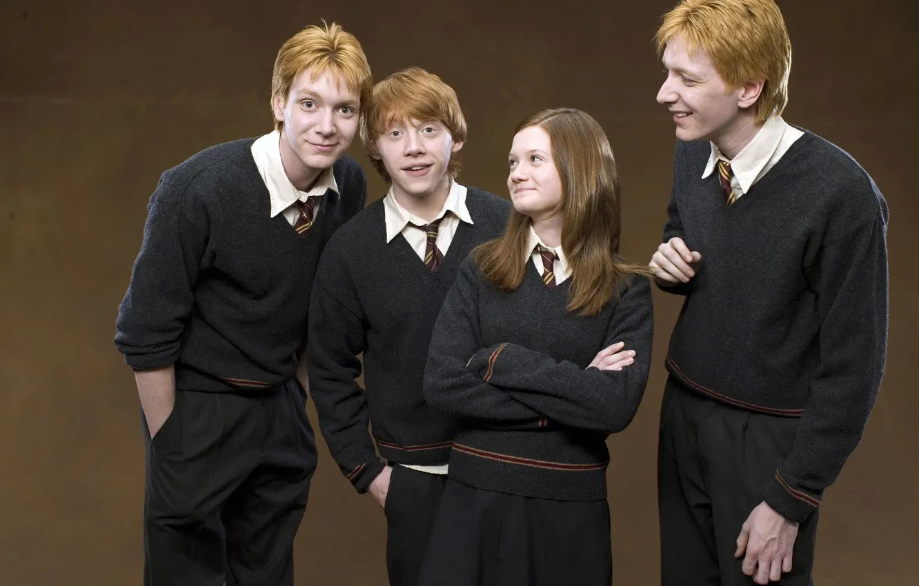 Photo wallpaper Harry Potter, Fred and George Weasley, Ron, Jeanie