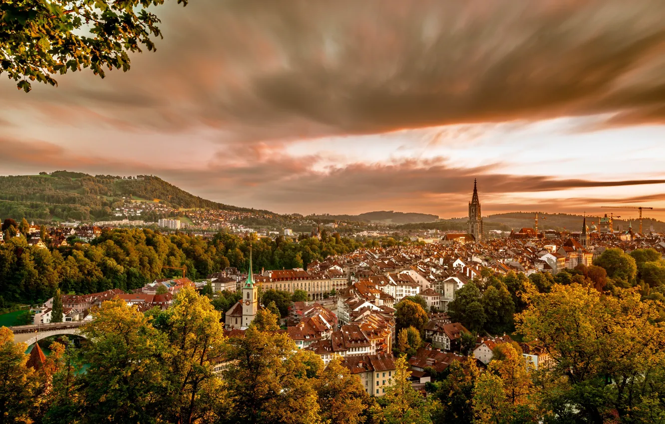 Photo wallpaper Switzerland, panorama, Switzerland, Bern, Bern