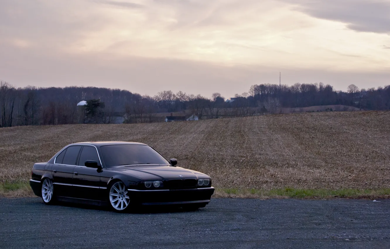 Photo wallpaper Black, BMW, Boomer, BMW, 740, Black, E38, Bimmer