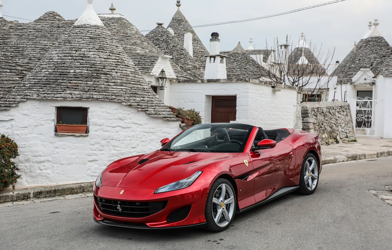 Photo wallpaper Ferrari, convertible, Portofino