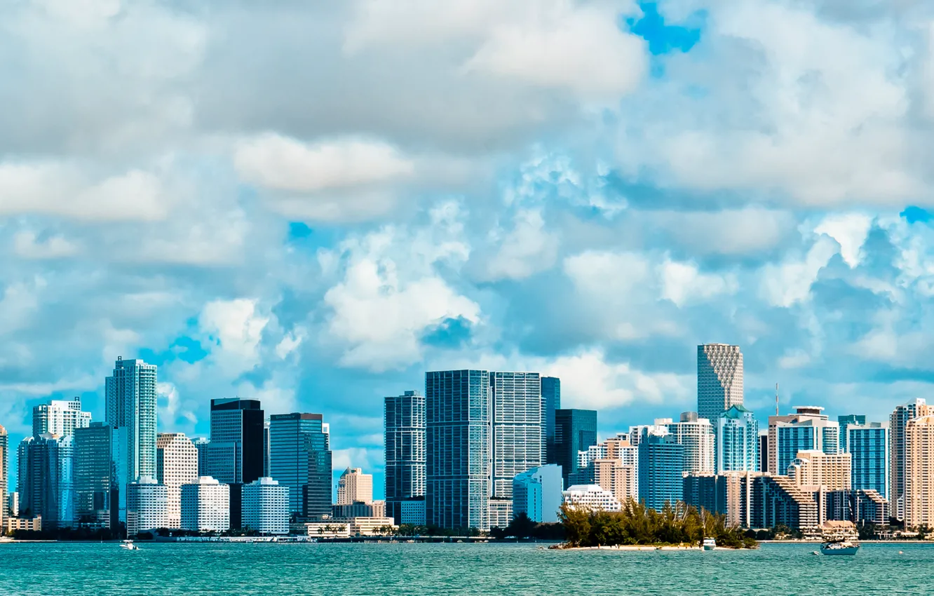Photo wallpaper the sky, clouds, building, Miami, FL, USA, USA, America