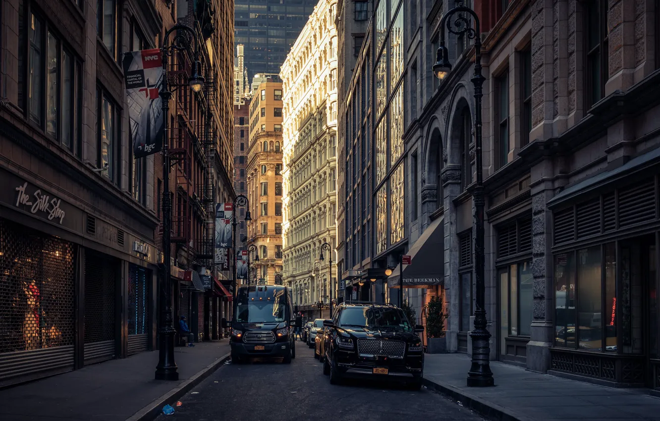 Photo wallpaper road, street, home, New York, USA